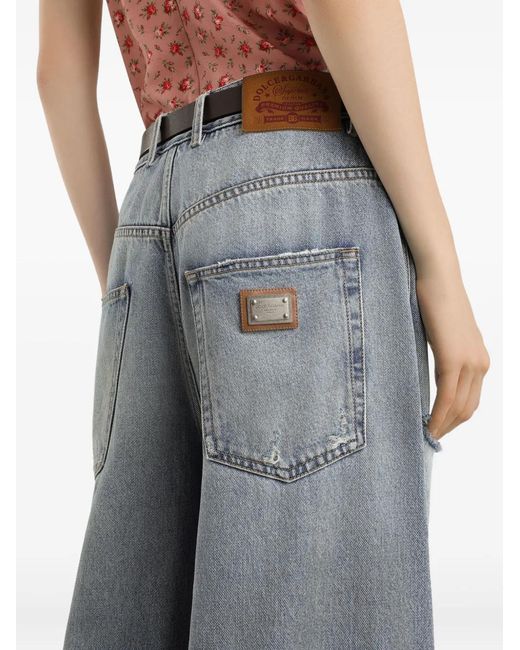 Dolce & Gabbana Blue Distressed Panelled Jeans