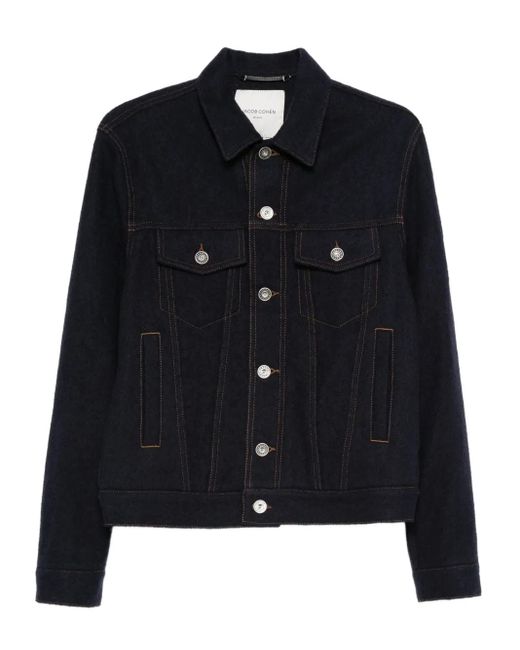 Jacob Cohen Denim Jack Met Klepzak En Knoopsluiting in het Black voor heren