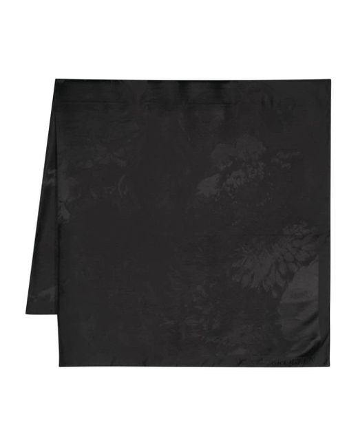 Alexander McQueen Black Patterned-jacquard Silk Scarf