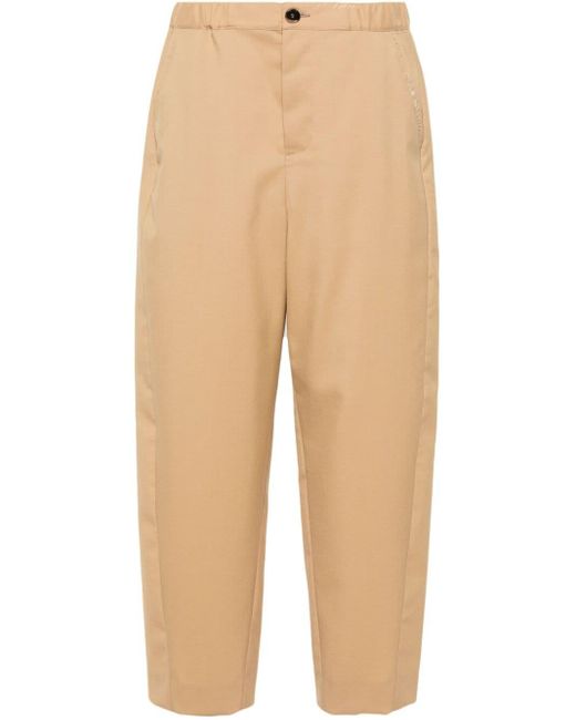 Marni Natural Cropped Wide-leg Trousers