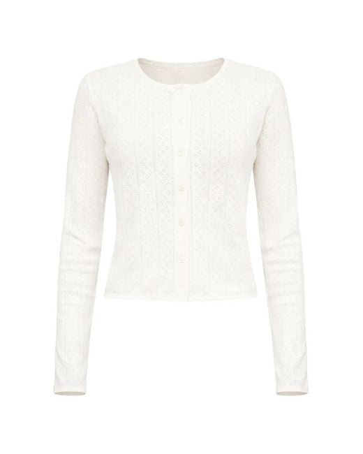 Reformation White Ari Cardigan