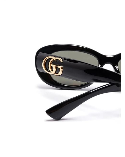 Gucci Black Oval-Frame Sunglasses