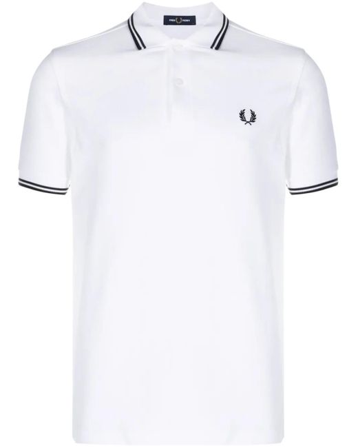 Fred Perry White Twin Tipped Shirt for men