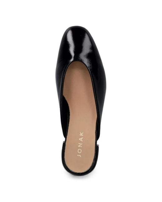 JONAK PARIS Black Mules En Cuir À Fini Verni Nine