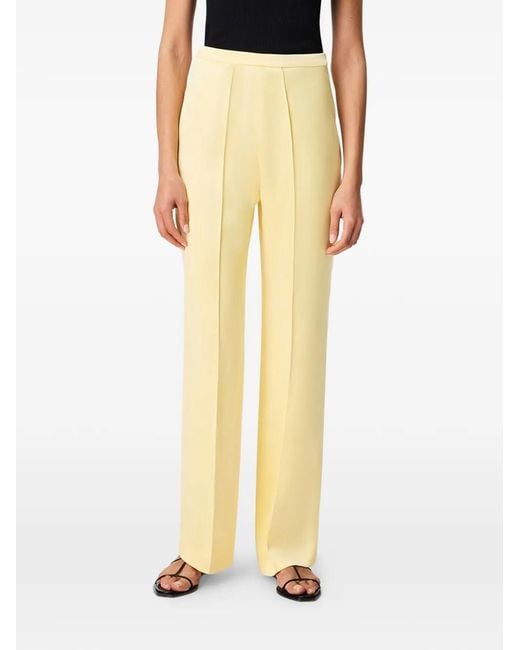 Another Tomorrow Metallic Straight-Leg Trousers