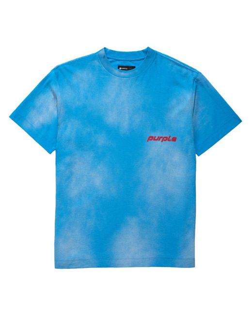 T-shirt en coton à logo imprimé Purple Brand en coloris Blue
