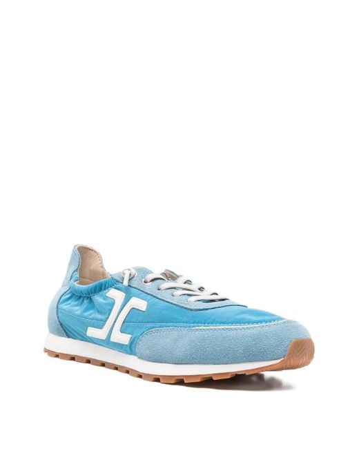 Candice Cooper Blue Logo-Patch Panelled Sneakers
