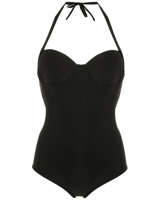 Amir Slama Black Neck Tie Swimsuit