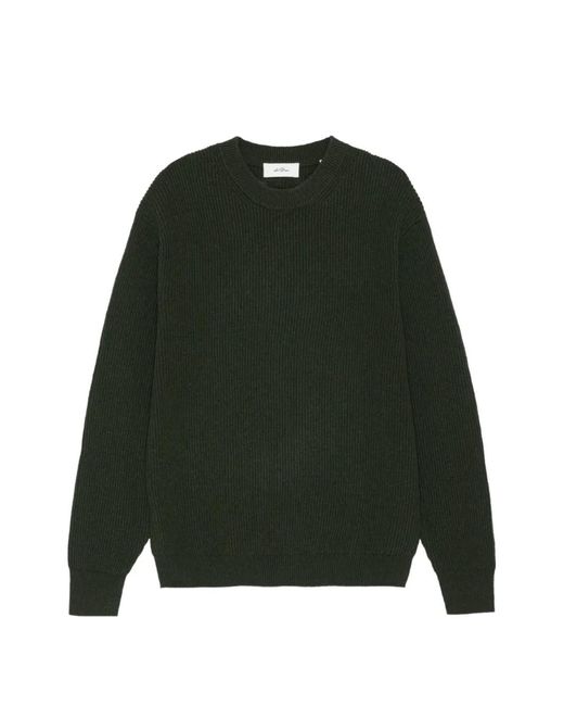 Les Deux Green Ribbed-Knit Crew-Neck Sweater for men