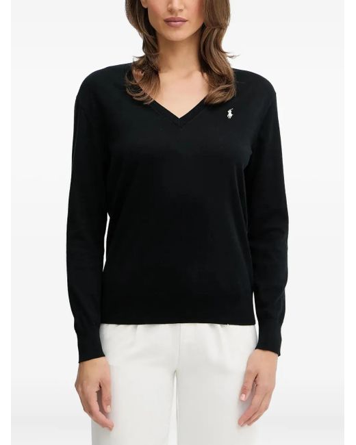 Polo Ralph Lauren Black Pullover mit V-Ausschnitt
