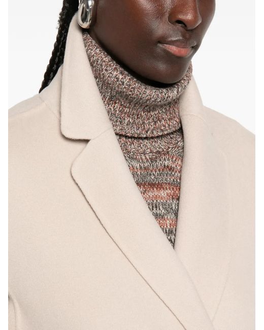 Max Mara White Esturia Belted Notch-Lapel Coat
