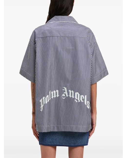 Palm Angels Gestreept Blouse in het Purple