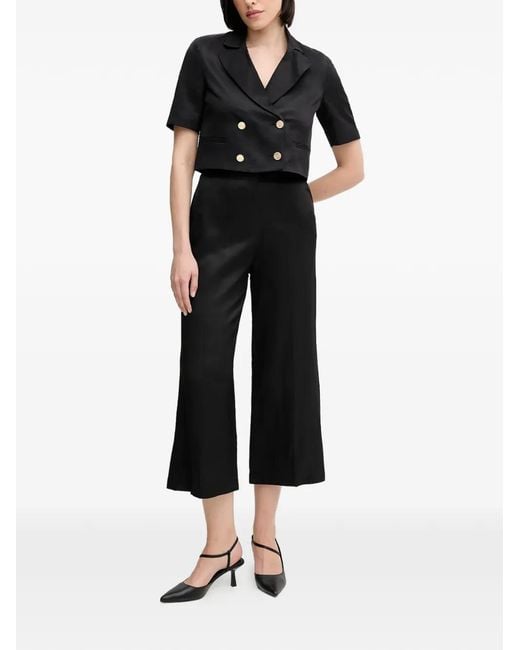 GAUDI Black Flared Cropped Trousers