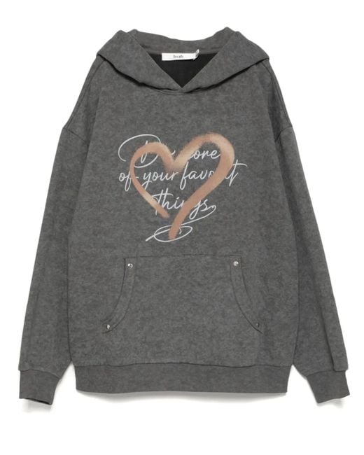 B+ AB Gray Graphic-Print Hoodie