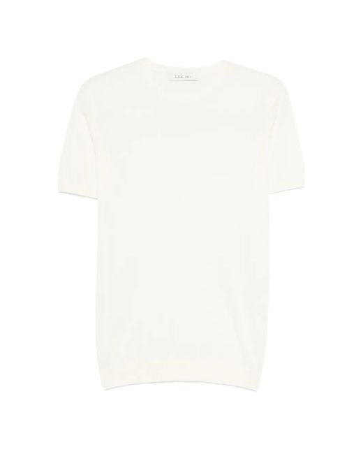 L.b.m. 1911 White Short-Sleeve Knitted T-Shirt for men