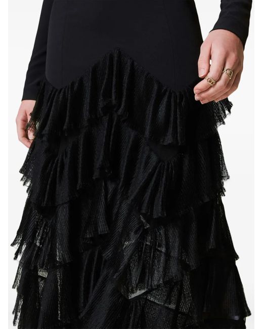 Abito Lungo Plissettato di Twinset in Black