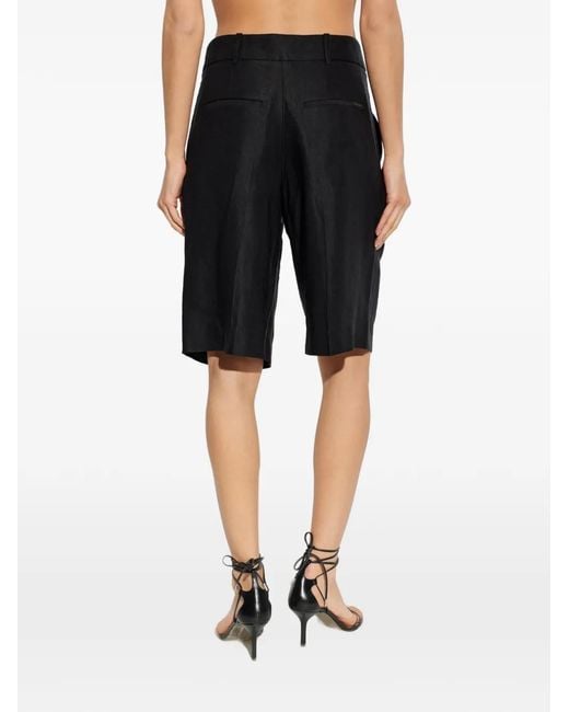 AllSaints Black Pleated Charley Shorts