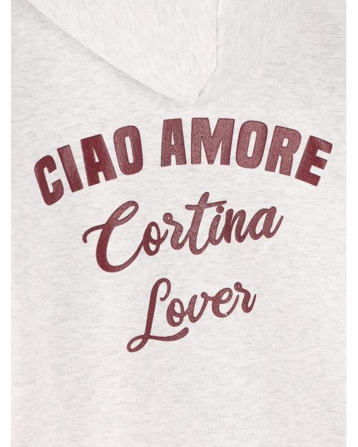 Giada Benincasa White Ciao Amore Embroidered Hoodie