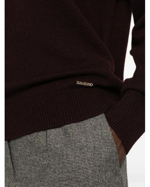 Sandro Brown Pullover Mit V-Ausschnitt