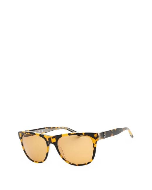 Guess Natural Tortoiseshell-Effect Oval-Frame Sunglasses for men