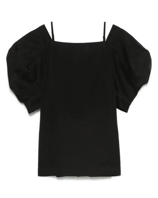 Sacai オープンショルダー ミニドレス Black