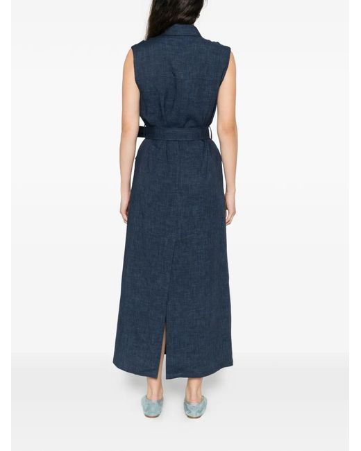 P.A.R.O.S.H. Maxi-Jurk Met Ceintuur in het Blue