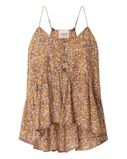 Isabel Marant Brown Floral Blouse
