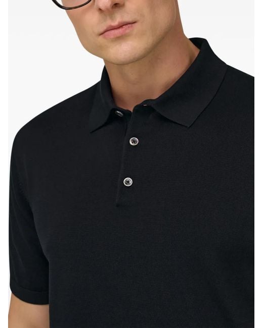 Boggi Black Buttoned Polo Shirt for men