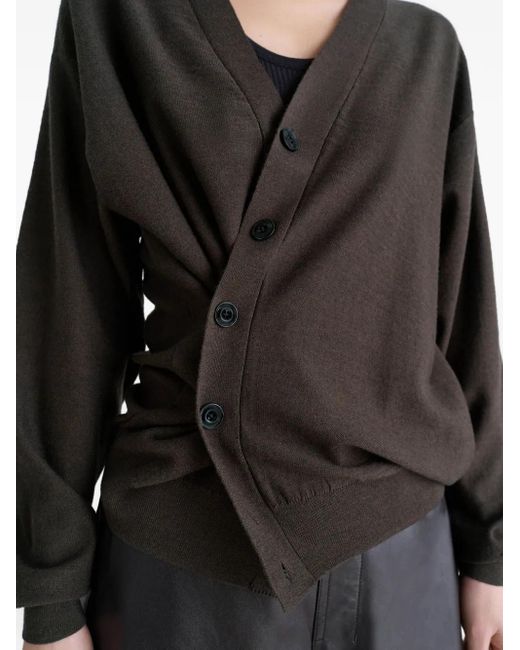 Lemaire Black Cardigan Mit V-Ausschnitt