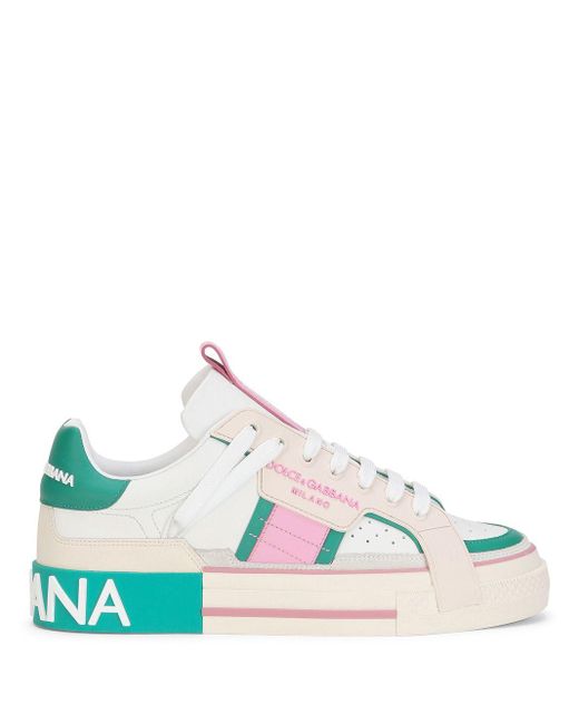 Dolce & Gabbana Colour-block Low-top Sneakers in White | Lyst