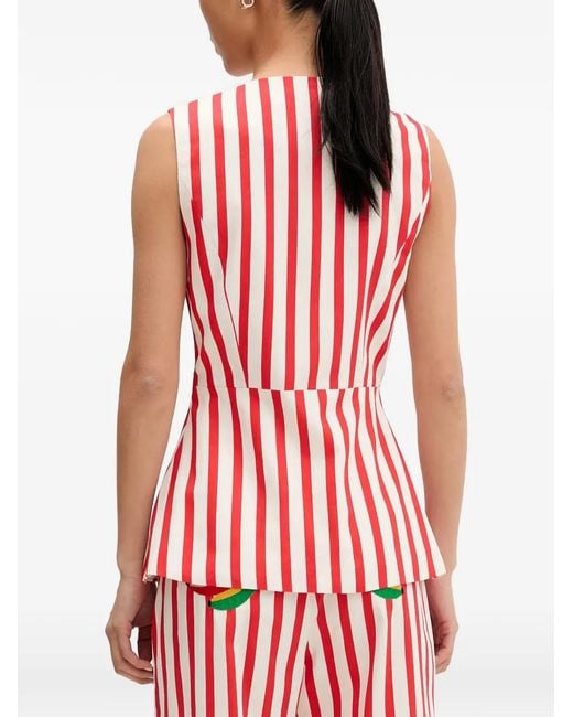Never Fully Dressed Red Striped Banana-Patch Top