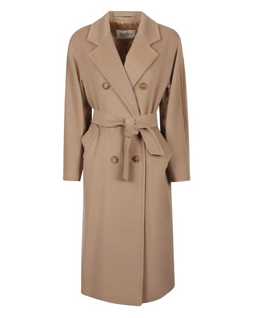 Max Mara Natural Belted Double-Breasted Coat