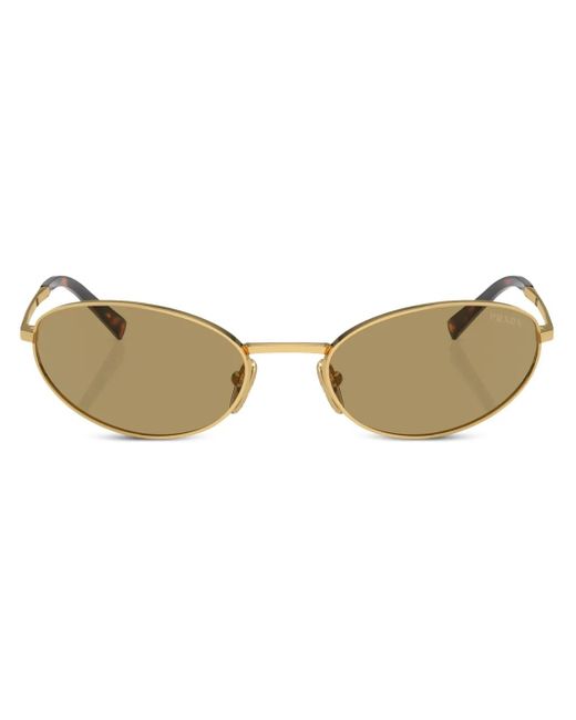 Prada Brown Prada Pr A59S Oval Sunglasses