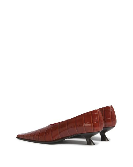 Marni Red Croc-Effect Leather Cindi Pumps
