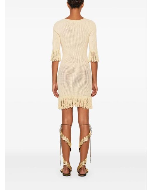 Robe Courte Frangée À Plaque Logo Emilio Pucci en coloris Natural