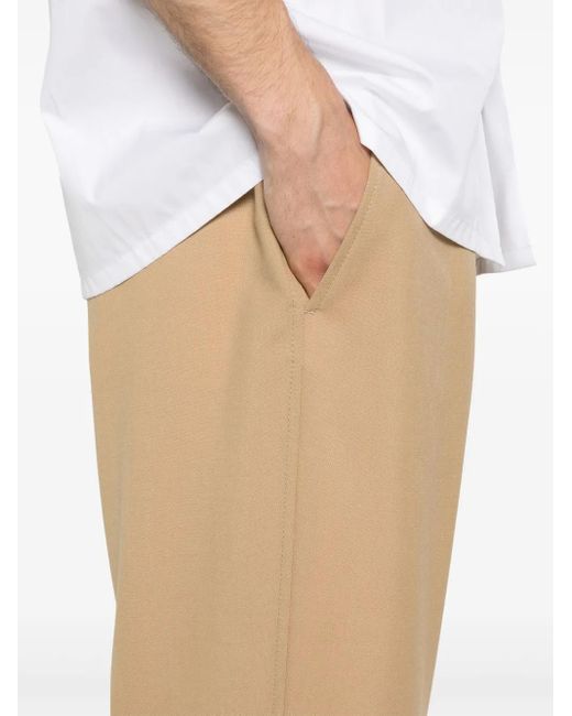Marni Natural Wool Drawstring-Waist Trousers for men