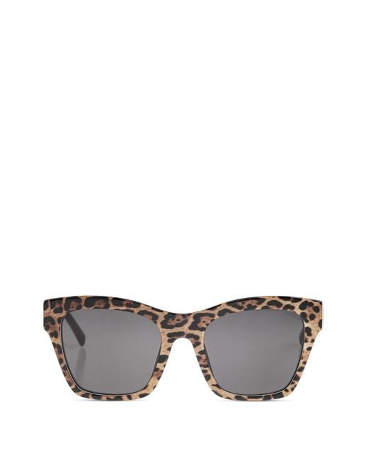 Dolce & Gabbana Gray Leopard Logo Sunglasses