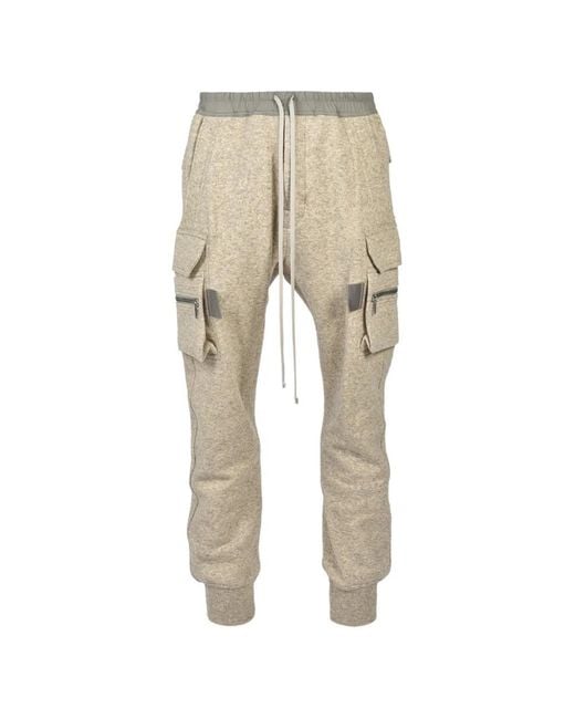 Rick Owens Natural Multi-Pocket Drawstring Cargo Pants for men