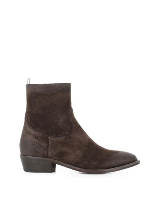 Officine Creative Brown Suede Ankle Boots