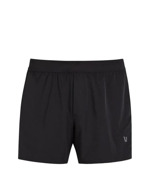 vuori Black Logo-Print Performance Shorts for men