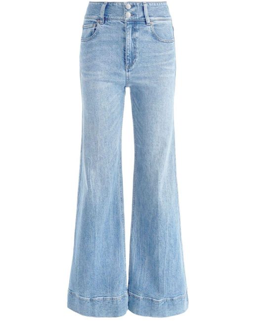 Alice + Olivia Blue Weite Jeans mit hohem Bund