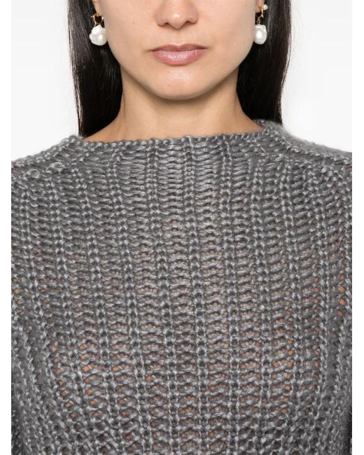 Forte_forte Gray Open-Knit Sweater
