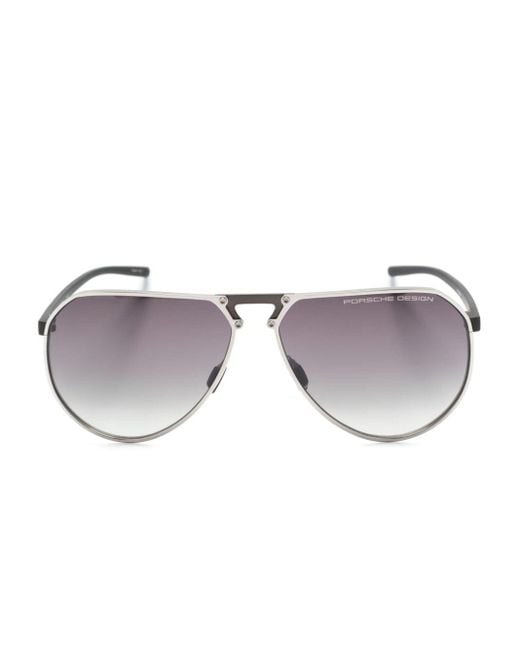 Porsche Design Gray P'8938 Pilot-frame Sunglasses for men