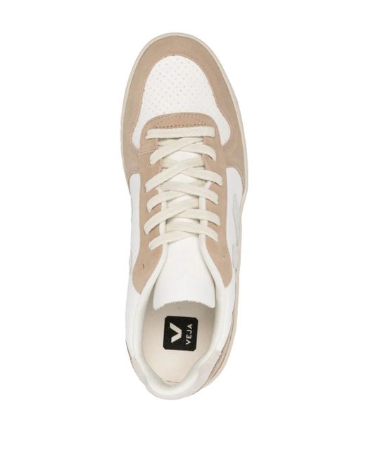 Veja White V-10 Two-tone Sneakers