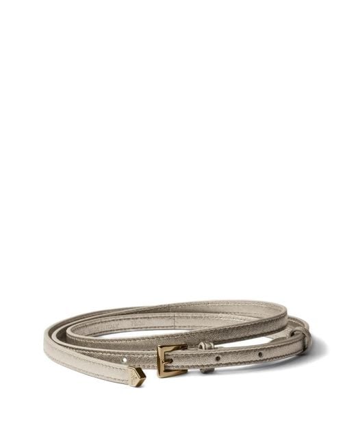 Prada Gray Buckle Leather Belt