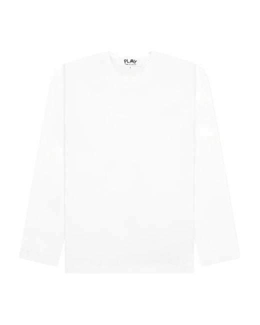 COMME DES GARÇONS PLAY White X The Artist Invader Heart-Patch Long-Sleeve T-Shirt for men