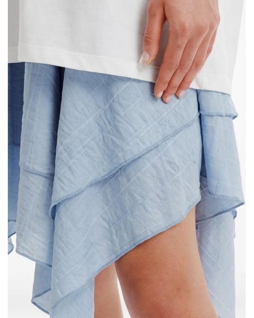 B+ AB Blue Tiered Asymmetric Short Skirt