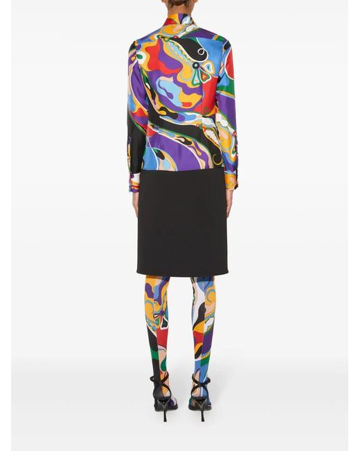 Emilio Pucci Red Orchidee-Print Silk-Twill Shirt