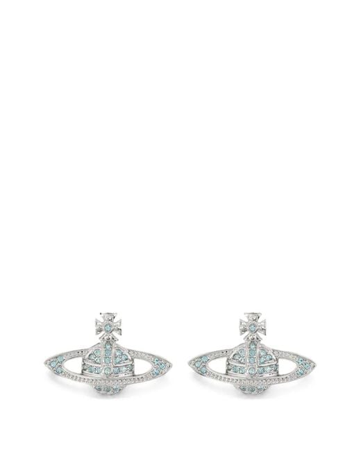 Vivienne Westwood White Mini Bas Relief Earrings