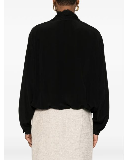 Valentino Garavani Black Lace-Trim Blouse
